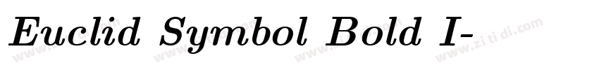 Euclid Symbol Bold I字体转换